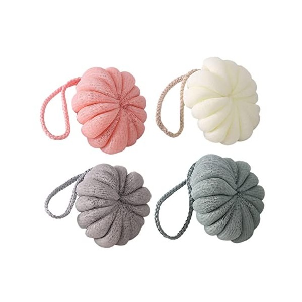 FRCOLOR 4 Pièces Boule De Bain Fleur De Bain Éponge De Nettoyage Douche Loufah Éponge De Bain Luffa Douche Épurateur De Exfol