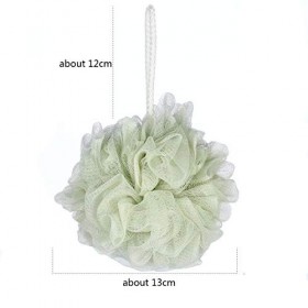 Lot de 2 éponges de bain en loofahs - Brosse exfoliante en maille - Kaki et vert