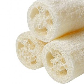 VOARGE Lot de 6 éponges en luffa naturel de qualité supérieure - Pour spa et exfoliant - Pour enlever les peaux mortes - Pour