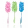 Brosse de bain en maille, boule de douche en luffa avec poignée pour le dos, spa, massage, éponge douce pour adultes, adolesc