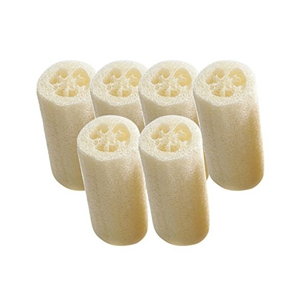 Lot de 6 éponges en luffa loofah naturel, pour nettoyage de cuisine