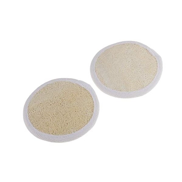 2pcs naturel rond corps de Bain Loofah éponge épurateur visage Pad exfoliant pore respectueux de lenvironnement et pratique