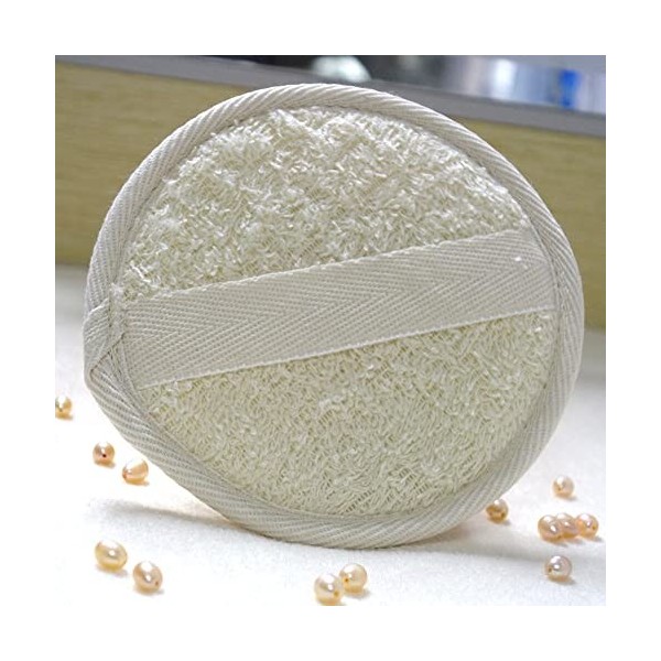 2pcs naturel rond corps de Bain Loofah éponge épurateur visage Pad exfoliant pore respectueux de lenvironnement et pratique