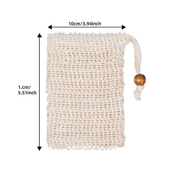 Goldoars Sac à savon en sisal Sac à savon exfoliant Sac à savon naturel Sac à savon Sac à savon Douche Sac à savon sac avec c