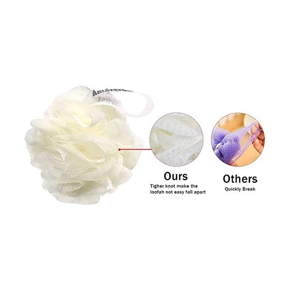 Amazerbst Lot de 3 éponges luffa pour homme et femme