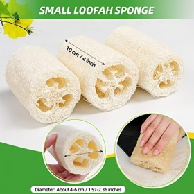 6 Pcs Eponge Luffa, Eponge Loofah Naturel Éponge de Bain Exfoliante Eponge Vaisselle Naturelle, Éponge de Luffa Naturel Epong