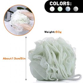 Bain Douche Éponge Loofahs, 4 Pack Confortable et Douce Exfoliante pour le Corps Loofah en Maille pour Bain, Bain Douche Épon