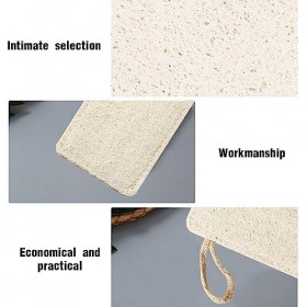 2 Pcs Gants de Gommage carré Naturels en Loofah,Éponge Exfoliante en Luffa Naturel pour le Corps Éponge de Bain Douche avec B