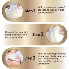 2 Pcs Gants de Gommage Naturels en Loofah,Éponge Exfoliante en Luffa Naturel pour le Corps Éponge de Bain Douche avec Bande É