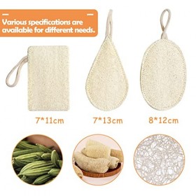 XPOOP 3 Pièces Eponge Loofah, Luffa de Qualité Supérieure, Éponges Spéciales Casseroles et Vaisselle, Éponges Loofah, Éponge 