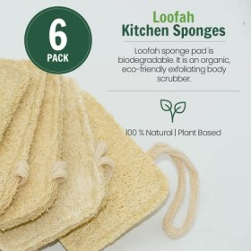 Éponge de cuisine naturelle Organic Loofah exfoliante en éponge de luffa, naturelle Sponge de cuisine, éponge, brosse de luxe