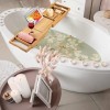 Pont de Baignoire Extensible en Bambou 75-109 x 23 x 4,5 cm Plateau de Bain Planche avec Accessoires