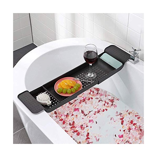 WINAKUI Plateau de baignoire réglable - Étagère extensible pour salle de bain - Égouttoir à vaisselle rétractable pour cuisin