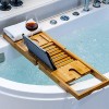 Planche de Baignoire avec boîte à Serviettes, Plateau de Bain Extensible, Plateau Baignoire Bambou avec Emplacement pour Tabl