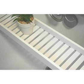 RHP Plateau de baignoire en bambou laqué blanc 4,5 x 70 x 14,5 cm