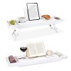 Navaris Pont de Baignoire Extensible Bambou - Plateau de Bain ou lit avec Pied Pliable - Support Tablette Livre téléphone Ver