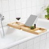 Navaris Pont de Baignoire Bambou - Plateau de Bain Extensible 70-104 cm avec Support Rangement Tablette Livre téléphone Verre