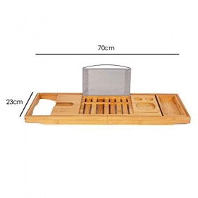 TRIXES Panier de Bain en Bambou de qualité supérieure - Spa de détente Extensible à la Maison de Luxe - Porte-Bouteilles - Po