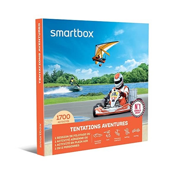 SMARTBOX - coffret cadeau couple - Fête des Pères - Tentations aventure - idée cadeau originale - 1 aventure à vivre pour 1 o