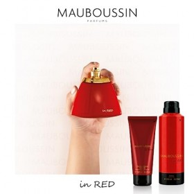 Mauboussin - Coffret Découverte 2023 In Red : Eau de Parfum 100ml, Gel Douche 100ml & Déodorant 200ml