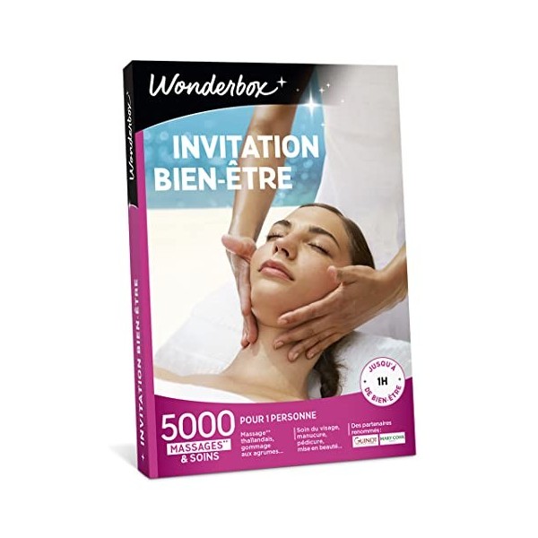 Wonderbox - Coffret cadeau - INVITATION AU BIEN ETRE – 5000 soins du visage, gommage aux agrumes, beautés des mains, accès au