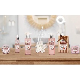 BRUBAKER Cosmetics - Coffret de bain & douche - Noix de coco / Fraise - 11 Pièces - Bassine vintage décorative - Idée cadeau
