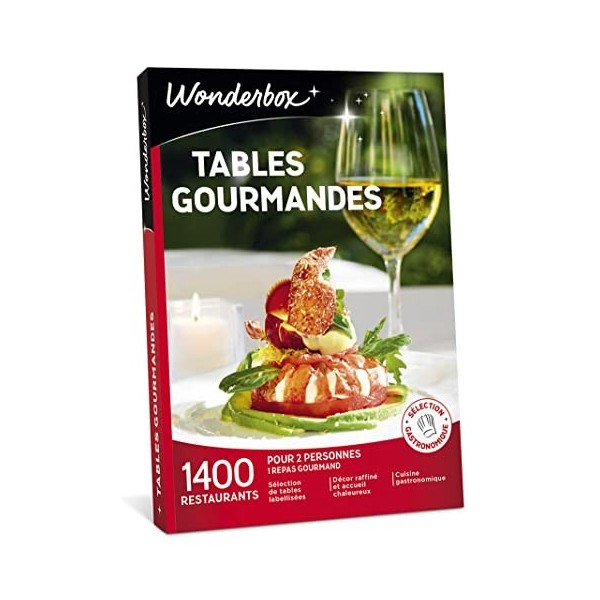 Wonderbox - Coffret cadeau - TABLES GOURMANDES – 1400 restaurants renommés, brasseries chics