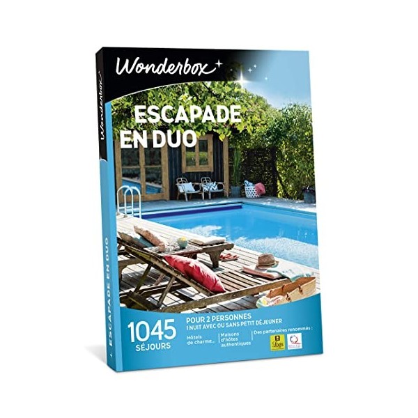 Wonderbox – Coffret cadeau duo - ESCAPADE EN DUO – 1045 séjours dune nuit en hôtels de charme, maisons dhôtes authentiques 