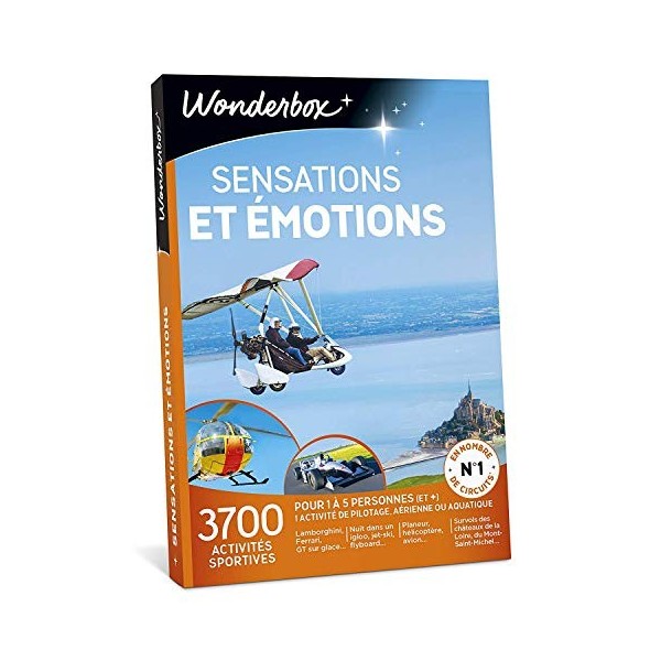 Wonderbox - Coffret cadeau homme - SENSATIONS ET EMOTIONS - 6600 activités sportives: pilotage de Ferrari, saut à lélastique