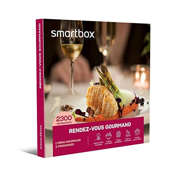 SMARTBOX - Coffret Cadeau Couple - Idée cadeau original : Expérience gourmande à deux dans 2 300 restaurants