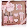 BRUBAKER Cosmetics - Coffret de bain & douche - Parfum de rose - 7 Pièces - Boîte vintage décorative - Or rose - Idée cadeau 