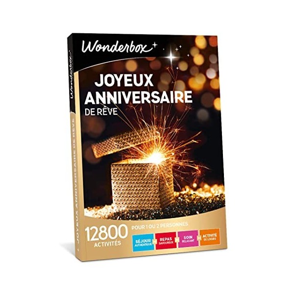 Wonderbox - Coffret cadeau celebration - JOYEUX ANNIVERSAIRE DE REVE - 12800 séjours de caractère, succulents repas, soins re