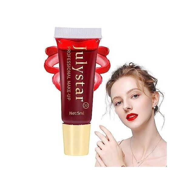 Lip Stain Peel Off longue durée, Teinture de masque Peel Off pour les lèvres, Teinture à lèvres colorée à décoller, longue du