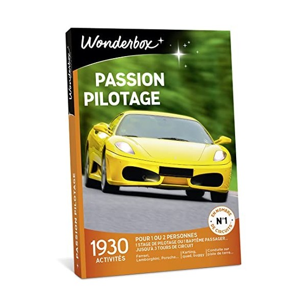 Wonderbox – Coffret cadeau pour homme - PASSION PILOTAGE – 1930 stages de pilotage Ferrari, Lamborghini, Porsche, rallye, kar