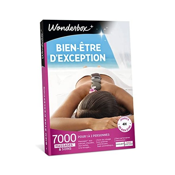 Wonderbox – Coffret cadeau - BIEN ETRE DEXCEPTION – 7000 soins dont rituel polynésien au monoï, massage à la bougie, soins d