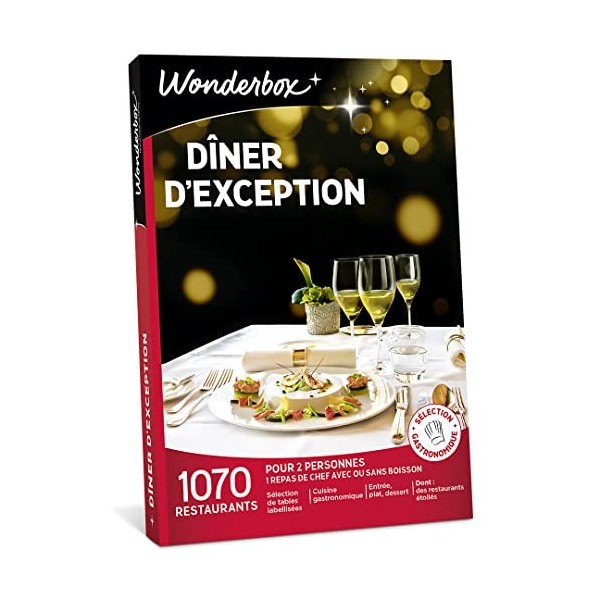 Wonderbox – Coffret cadeau - DÎNER DEXCEPTION – plus de 1.070 restaurants gastronomiques renommés, labellisés ou étoilés pou