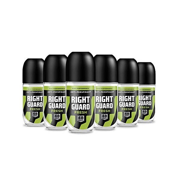 Right Guard Total Defence 5 Fresh Anti-transpirant Roll On, 50 ml, Lot de 6