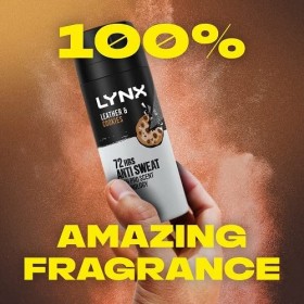 Lynx Leather & Cookies Déodorant anti-transpirant en spray 72h pour homme Technologie Pro Scent 150 ml