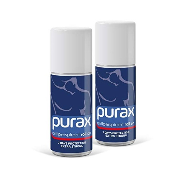 Purax Lot de 2 antitranspirants en roll-on Extra fort 50 ml