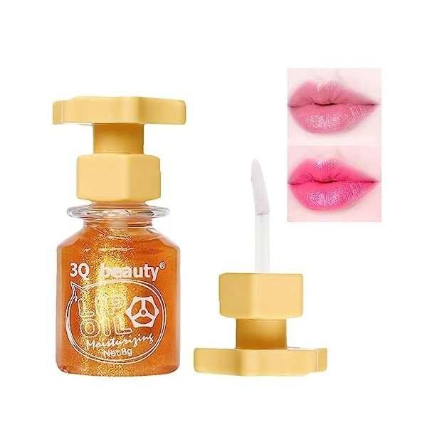 Tache à lèvres teintée à leau, Rouge à lèvres scintillant pour femme, Lip Cosmetic Shimmering Antistick Cup Not Fade Lip Tin