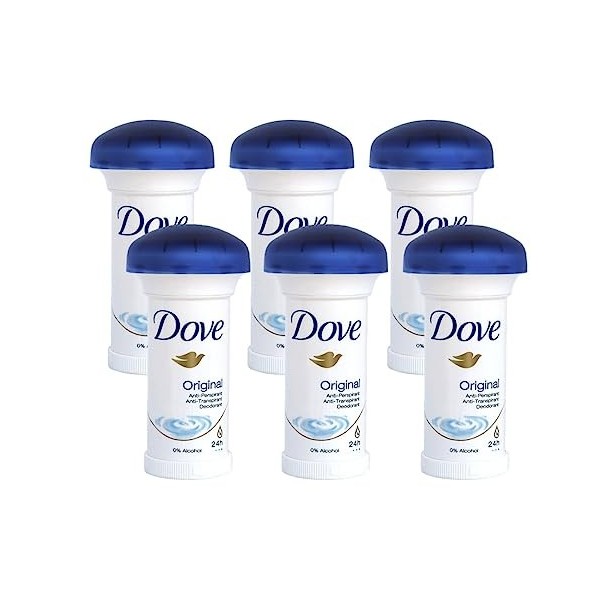 Dove Crème Antitranspirante Originale, 50 ml x 6 paquets - PROMOO