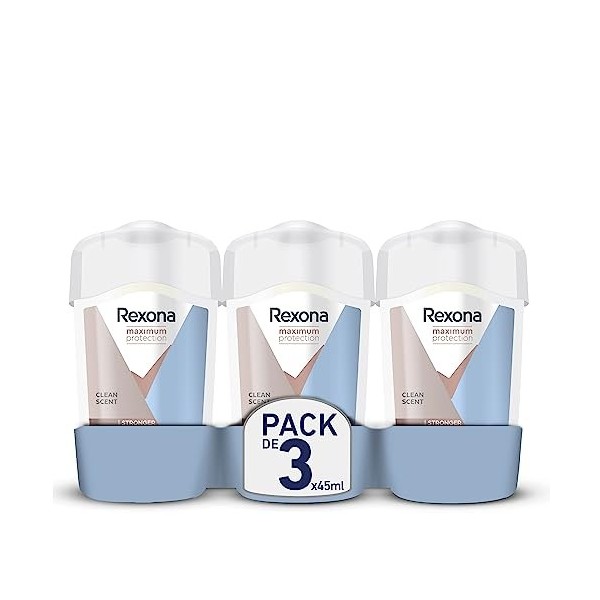 Rexona Déodorant Femme Stick Anti-Transpirant Maximum Protection Confidence, Antibactérien, Sans Alcool et sans Paraben, Effi