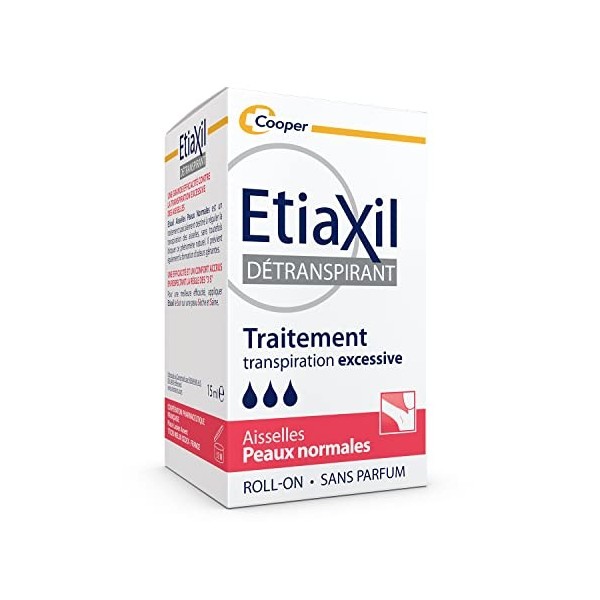 ETIAXIL - Détranspirant - Traitement Transpiration Excessive - Aisselles - Peaux Normales - 15 ml