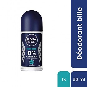 NIVEA MEN Déodorant bille Fresh Ocean 0 % 1 x 50 ml , déodorant homme protection 48 h, soin homme sans sel aluminium & sensa