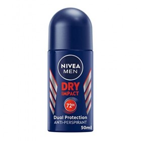 NIVEA MEN Dry Impact Déodorant Roll-on 6 x 50 ml, Déodorant homme anti-transpirant pour tous les types de peau, Déodorant ant