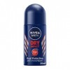 NIVEA MEN Dry Impact Déodorant Roll-on 6 x 50 ml, Déodorant homme anti-transpirant pour tous les types de peau, Déodorant ant
