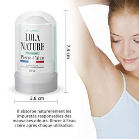 Pierre dAlun Lola Nature - 3 sticks Déodorant de 60gr - 100% naturel - Sans paraben ni chlorhydrate daluminium/Efficace con