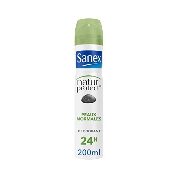 SANEX - Spray Déodorant Natur Protect Peaux Normales - Déodorant pour Homme et Femme à la Pierre dAlun - Efficacité 24 h - S