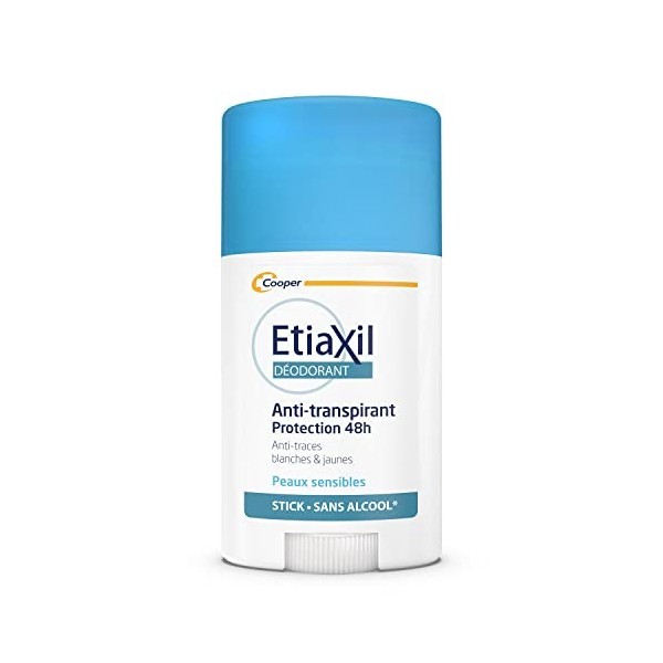 ETIAXIL - Anti-transpirant - Transpiration Modérée - Protection 48h - Aisselles - Adapté aux peaux sensibles - Stick - Fabriq