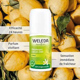 WELEDA - Déodorant Roll-On au Citrus - Sans Sels dAluminium - Efficacité 24&nbsp;h - Flacon à Bille 50&nbsp;ml